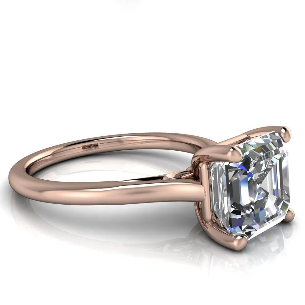 Willie Asscher Moissanite Bow Under Cathedral Engagement Ring