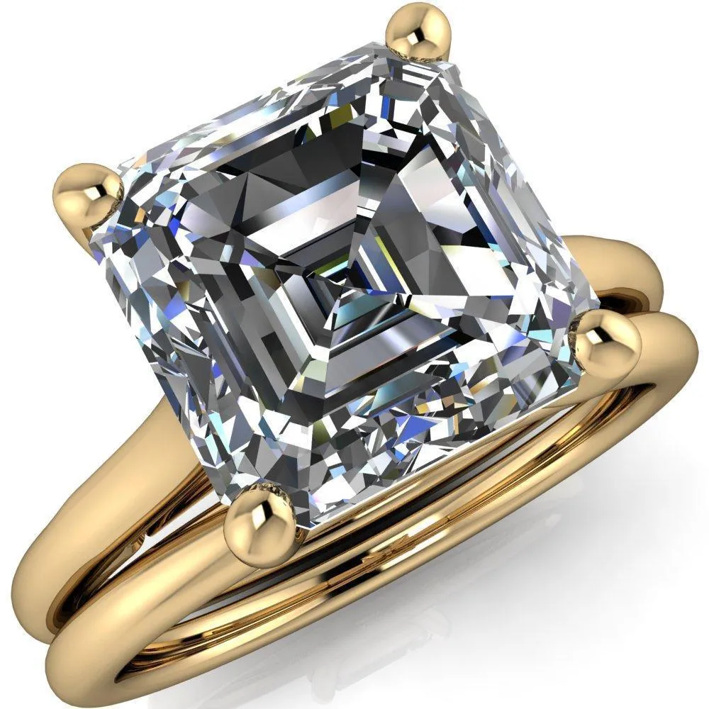 Willie Asscher Moissanite Bow Under Cathedral Engagement Ring