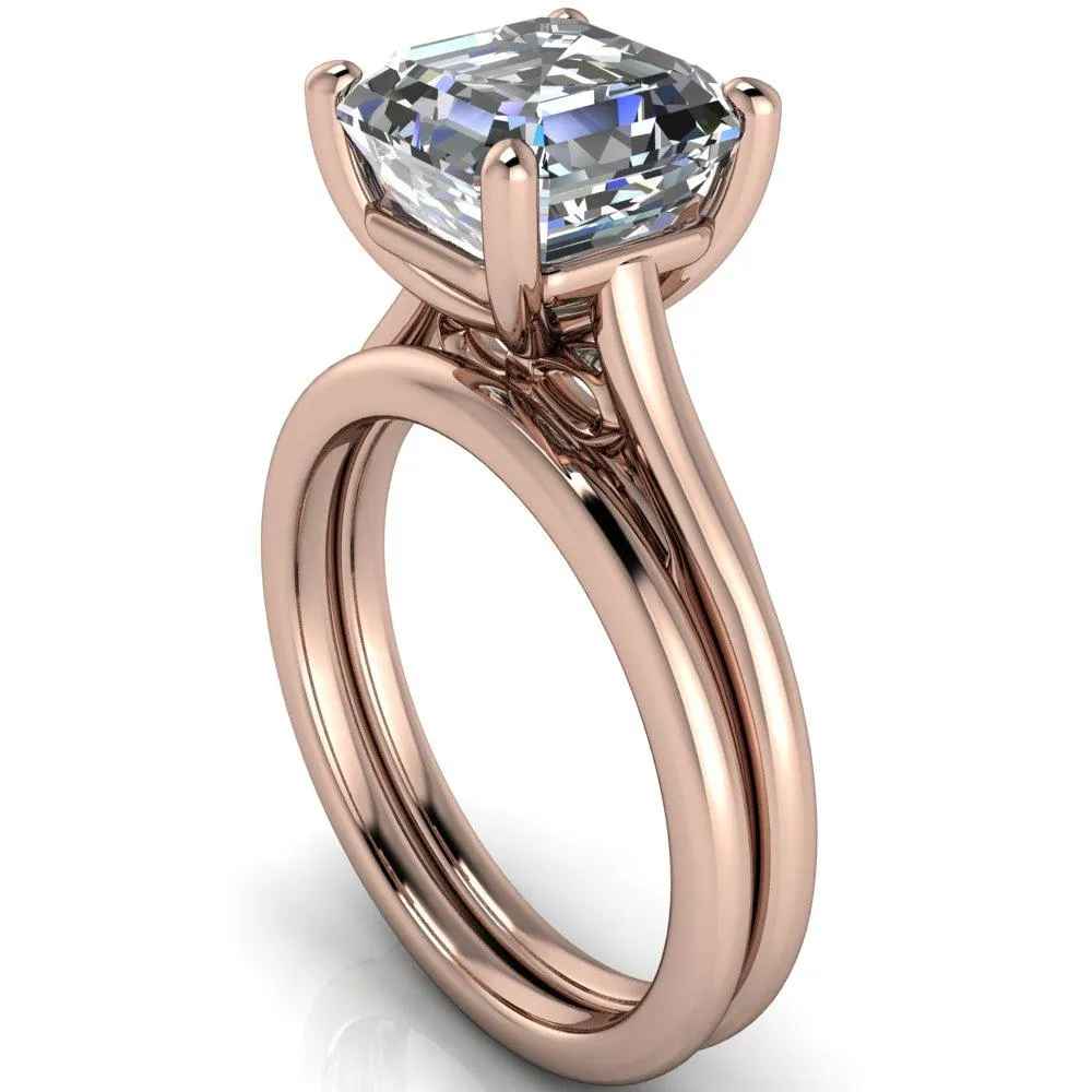 Willie Asscher Moissanite Bow Under Cathedral Engagement Ring