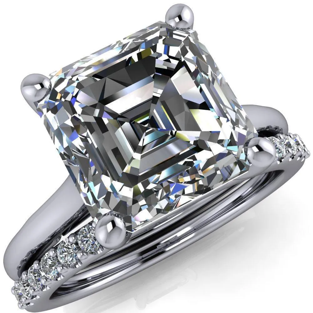 Willie Asscher Moissanite Bow Under Cathedral Engagement Ring