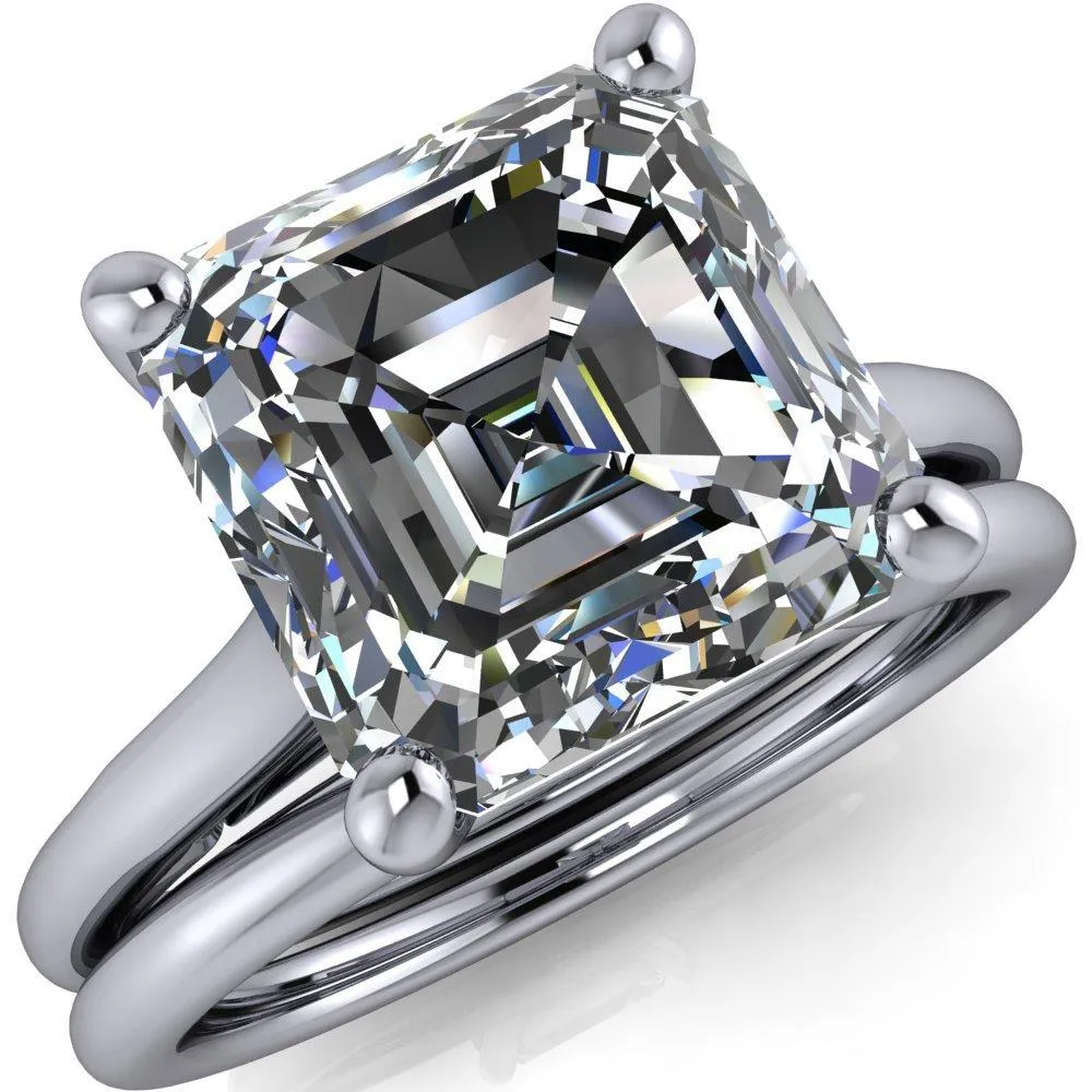 Willie Asscher Moissanite Bow Under Cathedral Engagement Ring