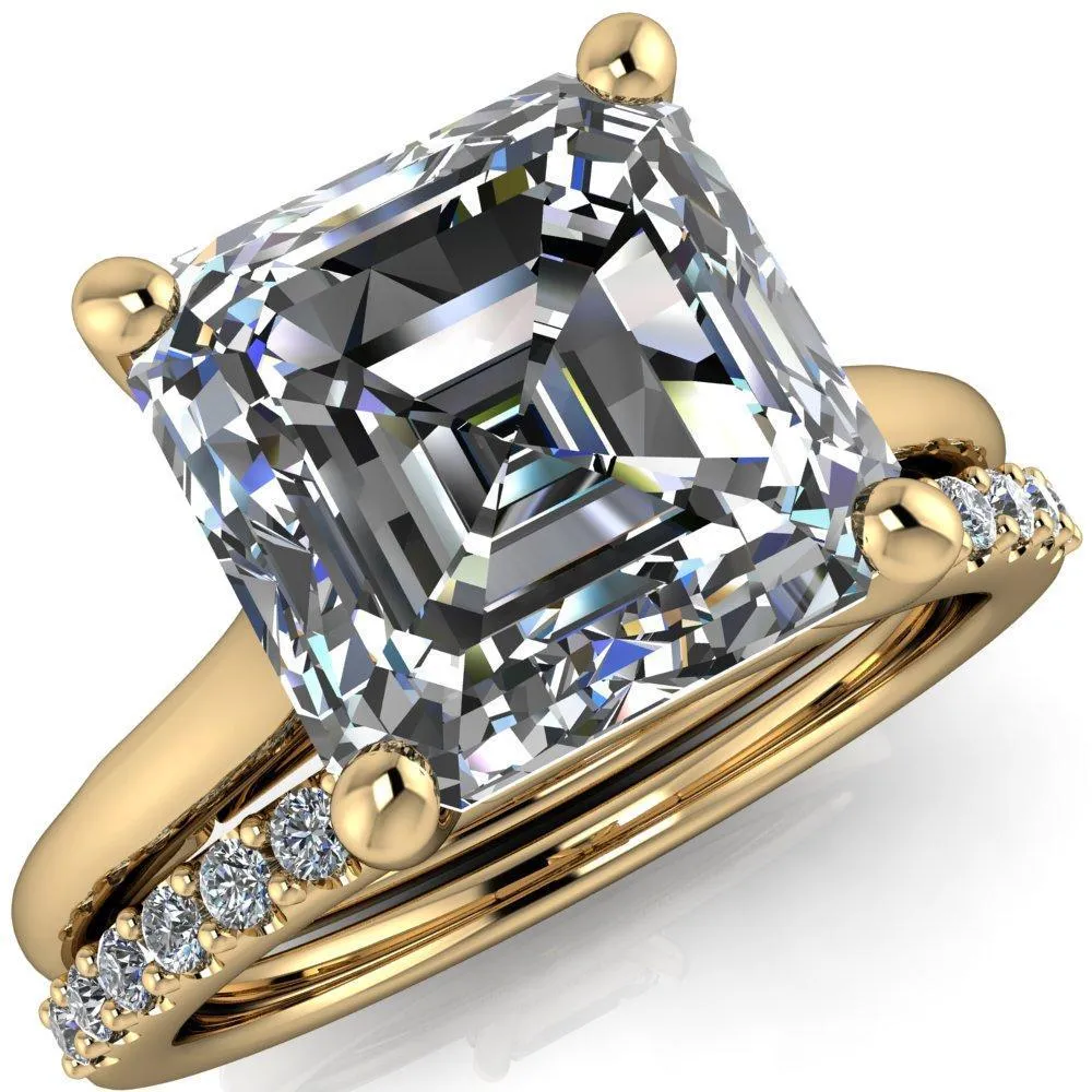Willie Asscher Moissanite Bow Under Cathedral Engagement Ring