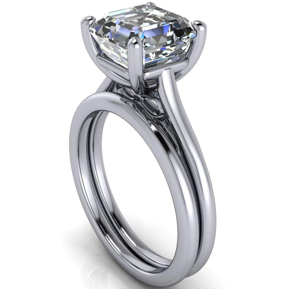 Willie Asscher Moissanite Bow Under Cathedral Engagement Ring