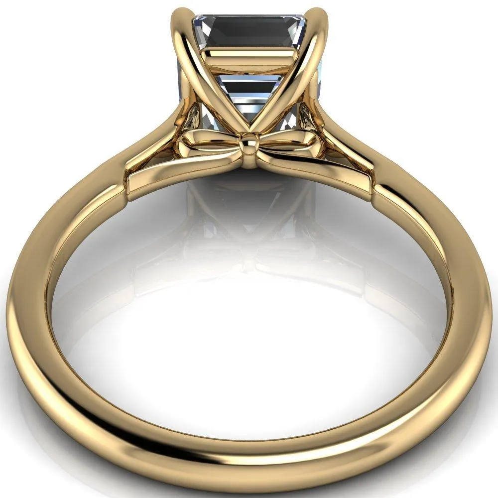 Willie Asscher Moissanite Bow Under Cathedral Engagement Ring