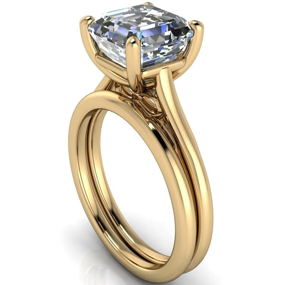 Willie Asscher Moissanite Bow Under Cathedral Engagement Ring