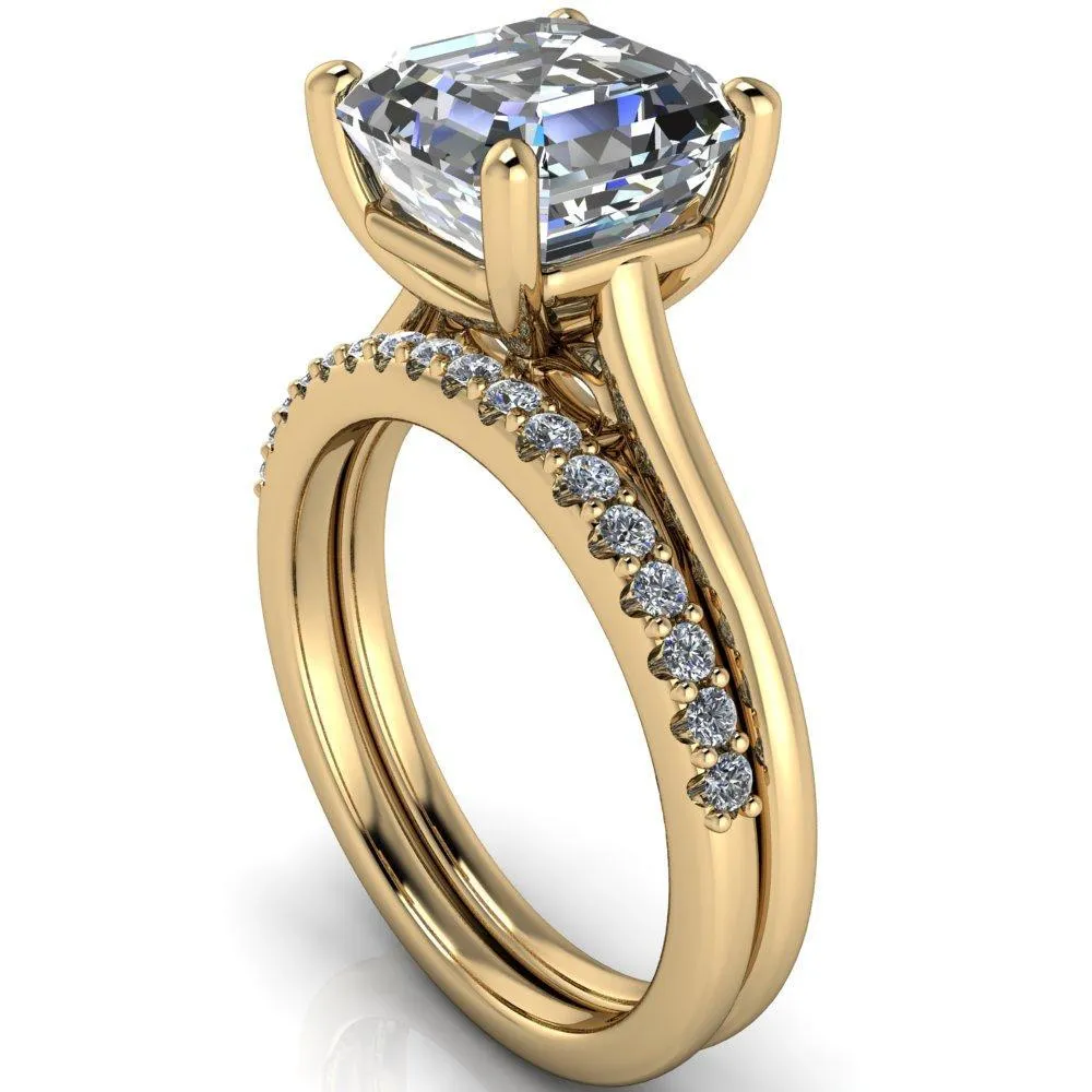 Willie Asscher Moissanite Bow Under Cathedral Engagement Ring