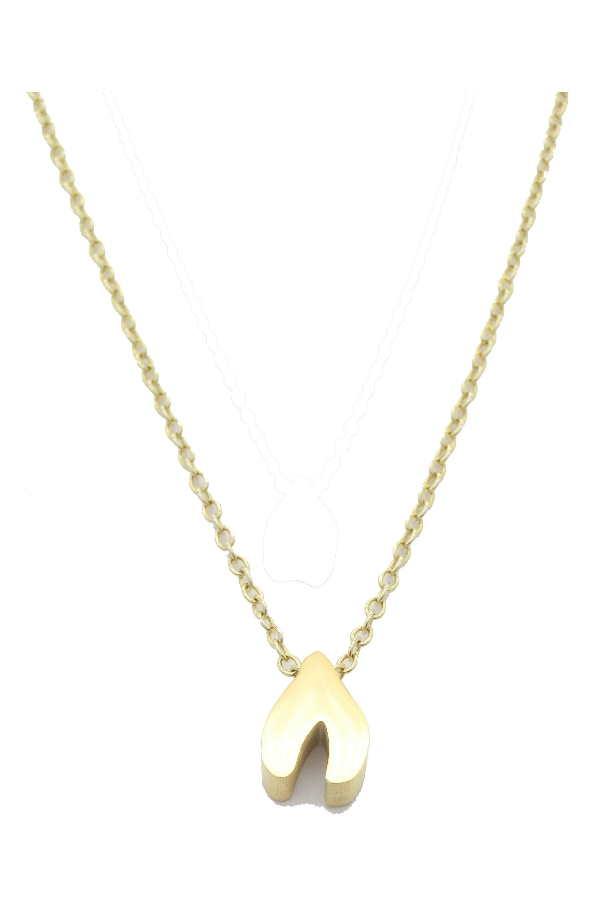 Wishbone Pendant Necklace By DOBBI ( Variety Color Available )