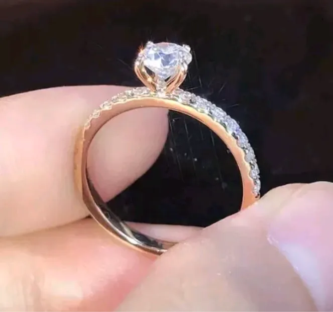 Women New Trendy 925 Silver Ring Engagement Wedding Jewelry Size 7