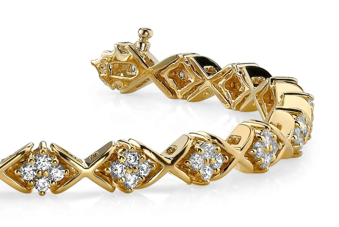 X Pattern Diamond Bracelet with 2.16 ct.(finished) 2.0mm