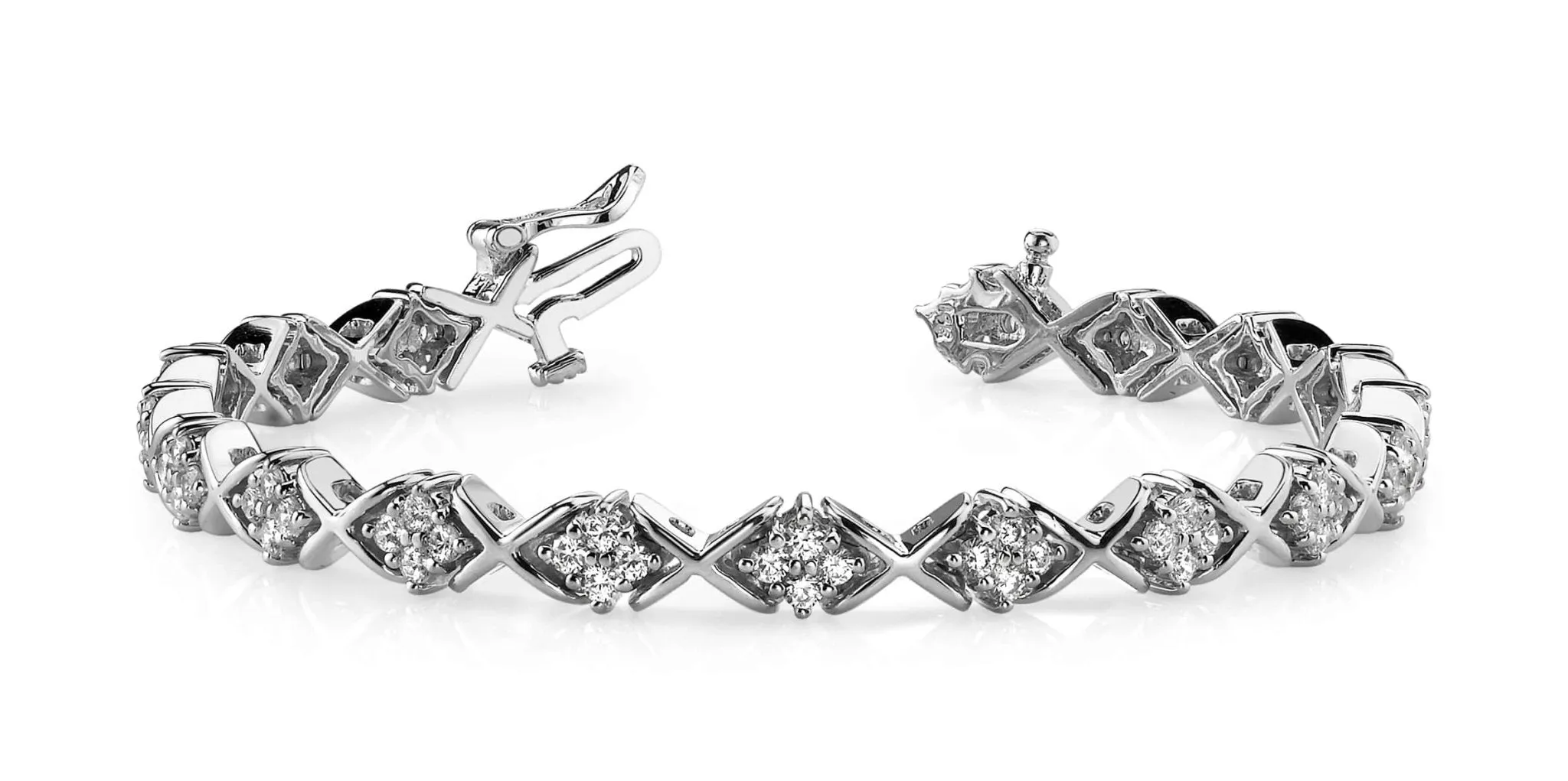 X Pattern Diamond Bracelet with 2.16 ct.(finished) 2.0mm