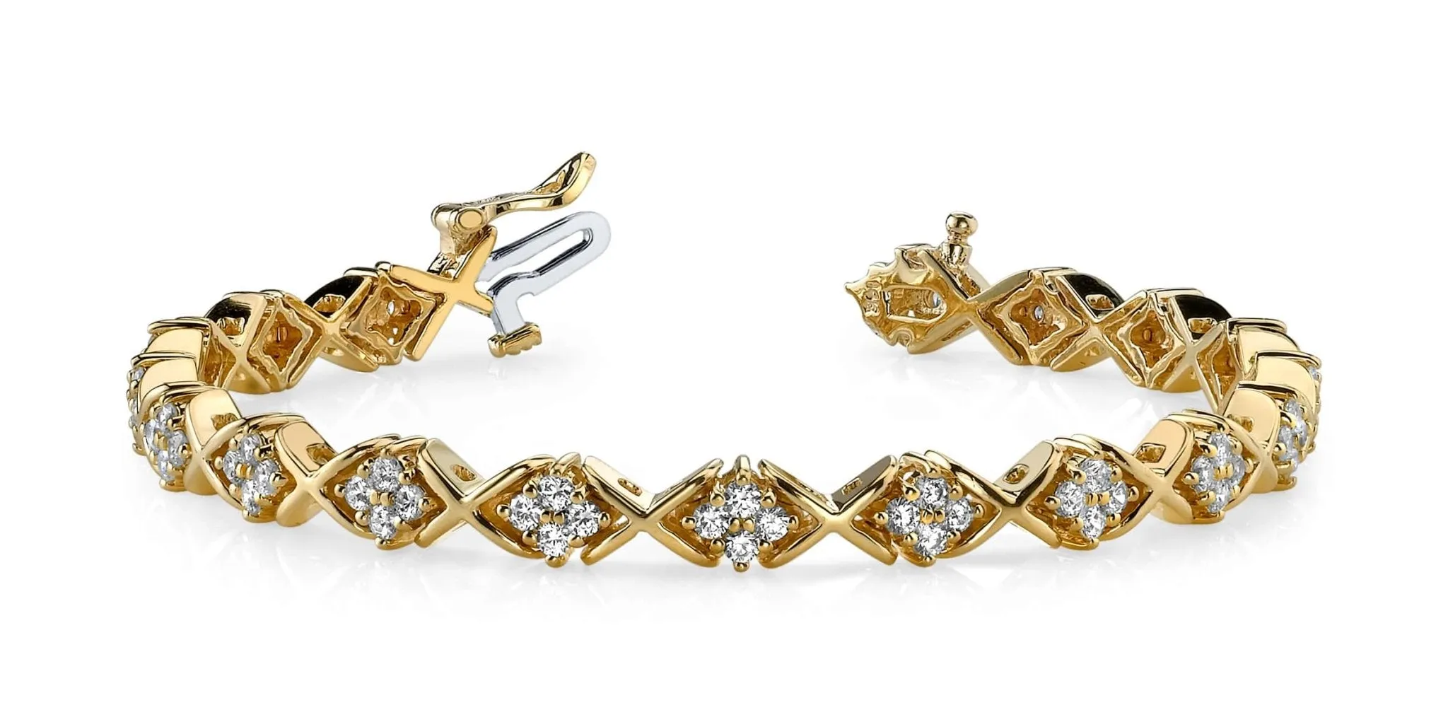 X Pattern Diamond Bracelet with 2.16 ct.(finished) 2.0mm