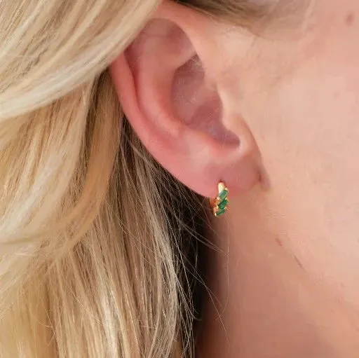 ZEPHYR EARRINGS - EMERALD/GOLD