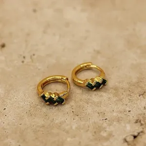 ZEPHYR EARRINGS - EMERALD/GOLD